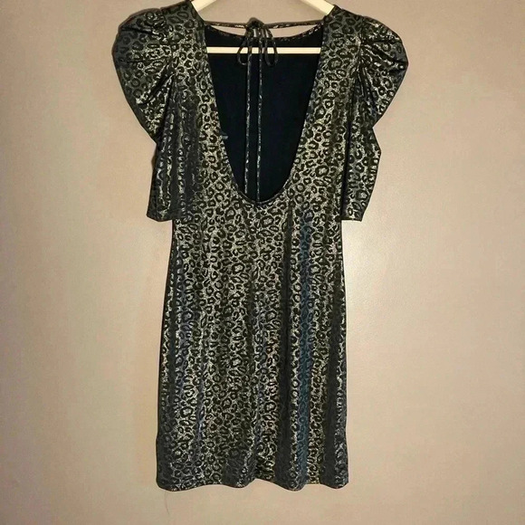 Guess  leopard print dress puffed sleeves - Picture 3 of 4